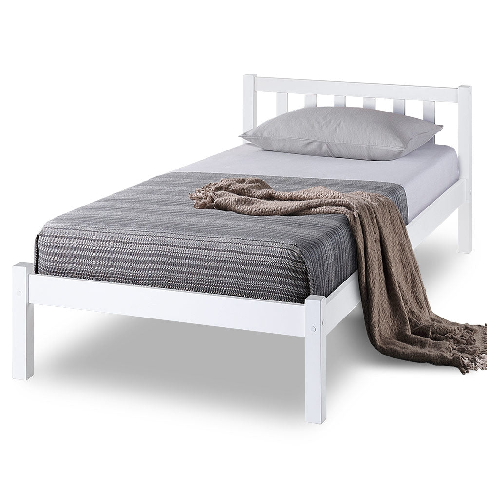 Kingston Slumber Single Wooden Pine Bed Frame Timber Kids Adults Contemporary Bedroom Furniture-Furniture > Bedroom-PEROZ Accessories
