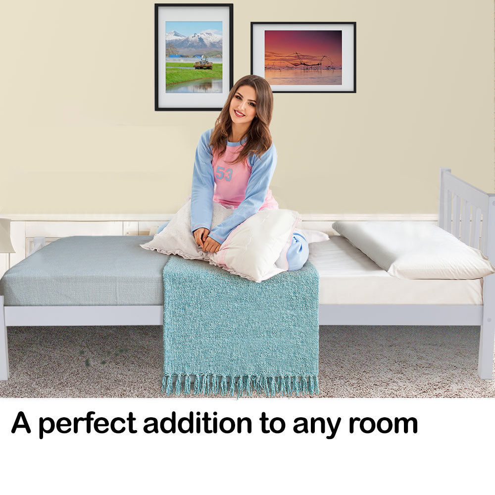 Kingston Slumber Single Wooden Pine Bed Frame Timber Kids Adults Contemporary Bedroom Furniture-Furniture > Bedroom-PEROZ Accessories