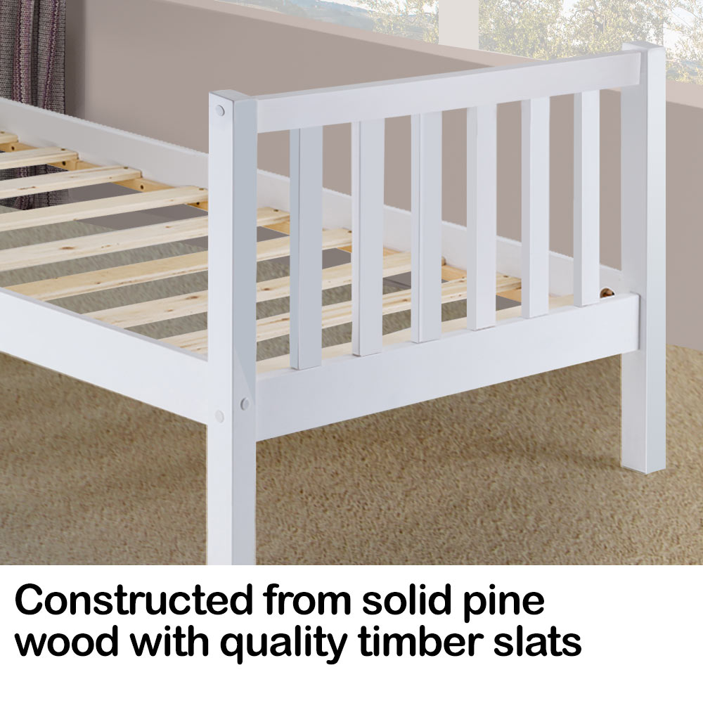 Kingston Slumber Single Wooden Pine Bed Frame Timber Kids Adults Contemporary Bedroom Furniture-Furniture > Bedroom-PEROZ Accessories