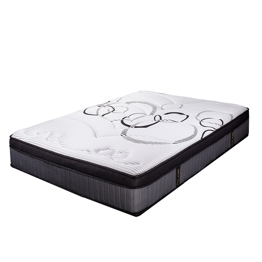 Kingston Slumber Mattress DOUBLE Size Bed Euro Top Pocket Spring Firm Bedding Foam 34CM-Furniture > Mattresses-PEROZ Accessories