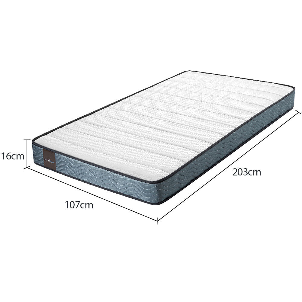 Kingston Slumber Mattress KING SINGLE Bed Size Bonnell Spring Bedding Firm Foam Top 16CM-Furniture > Mattresses-PEROZ Accessories