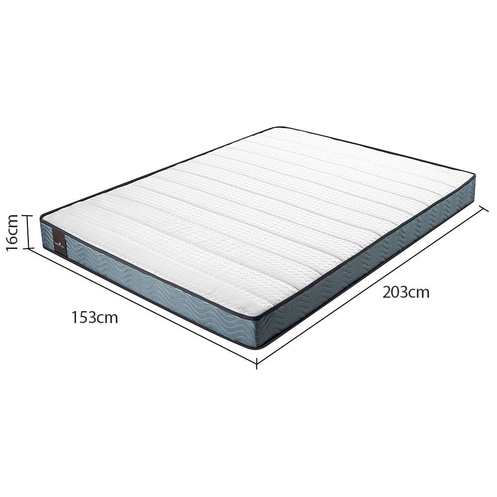 Kingston Slumber Mattress QUEEN Bed Size Bonnell Spring Bedding Firm Foam Top 16CM-Furniture > Mattresses-PEROZ Accessories