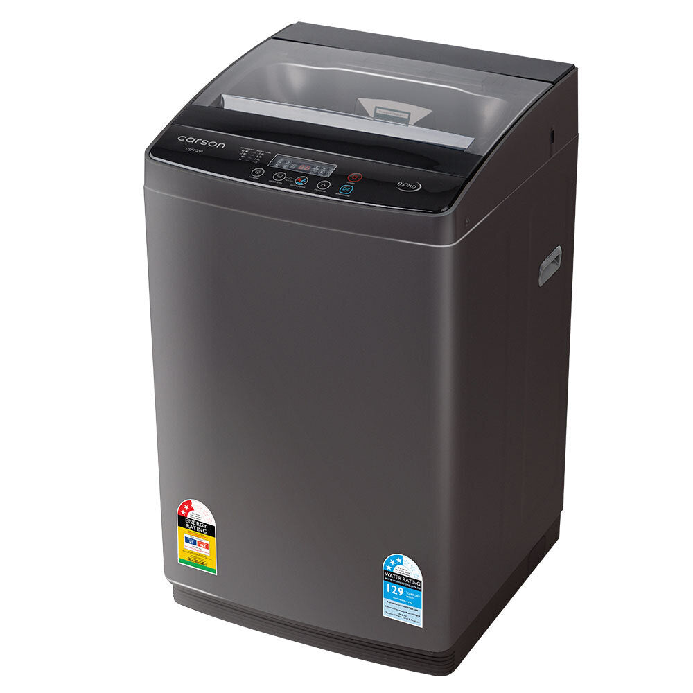 CARSON 9kg Top Load Washing Machine Home Laundry Clothes Washer Dry Wash Grey-Washing Machines-PEROZ Accessories
