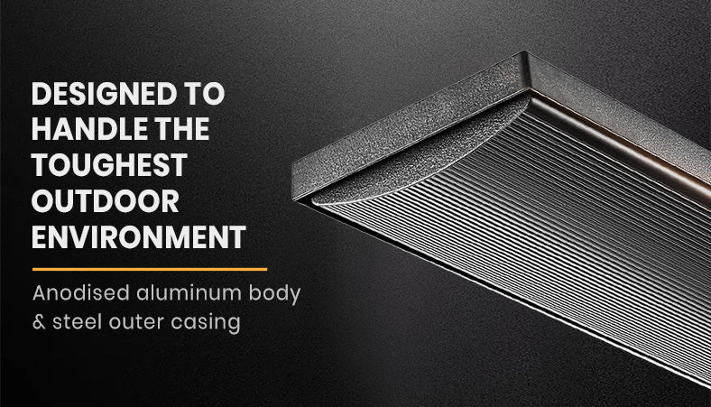 BIO 2400W Outdoor Strip Heater Electric Radiant Panel Bar Mounted Wall Ceiling-Appliances > Heaters-PEROZ Accessories