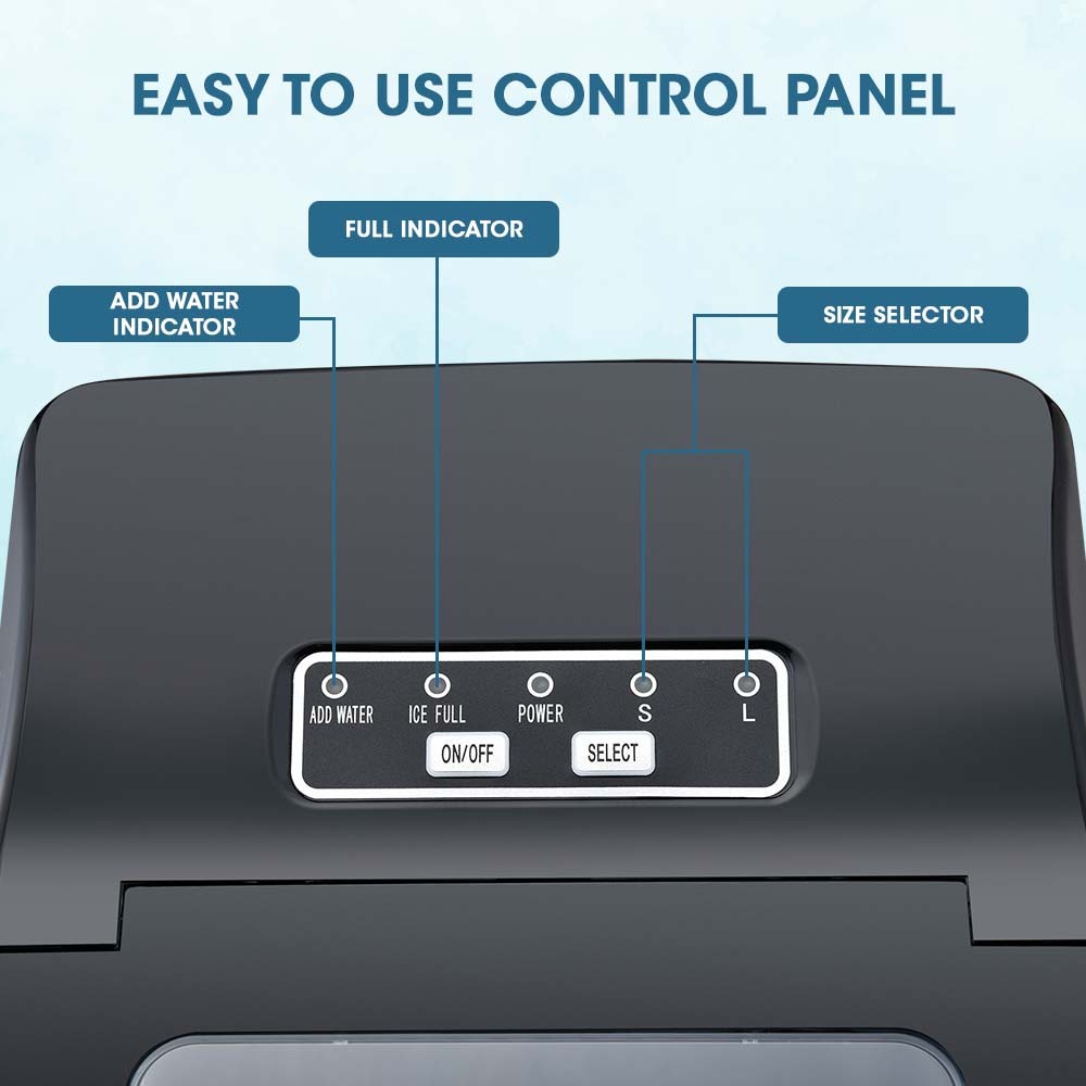 POLYCOOL 2L Electric Ice Cube Maker Portable Automatic Machine w/ Scoop, Silver-Appliances > Kitchen Appliances-PEROZ Accessories