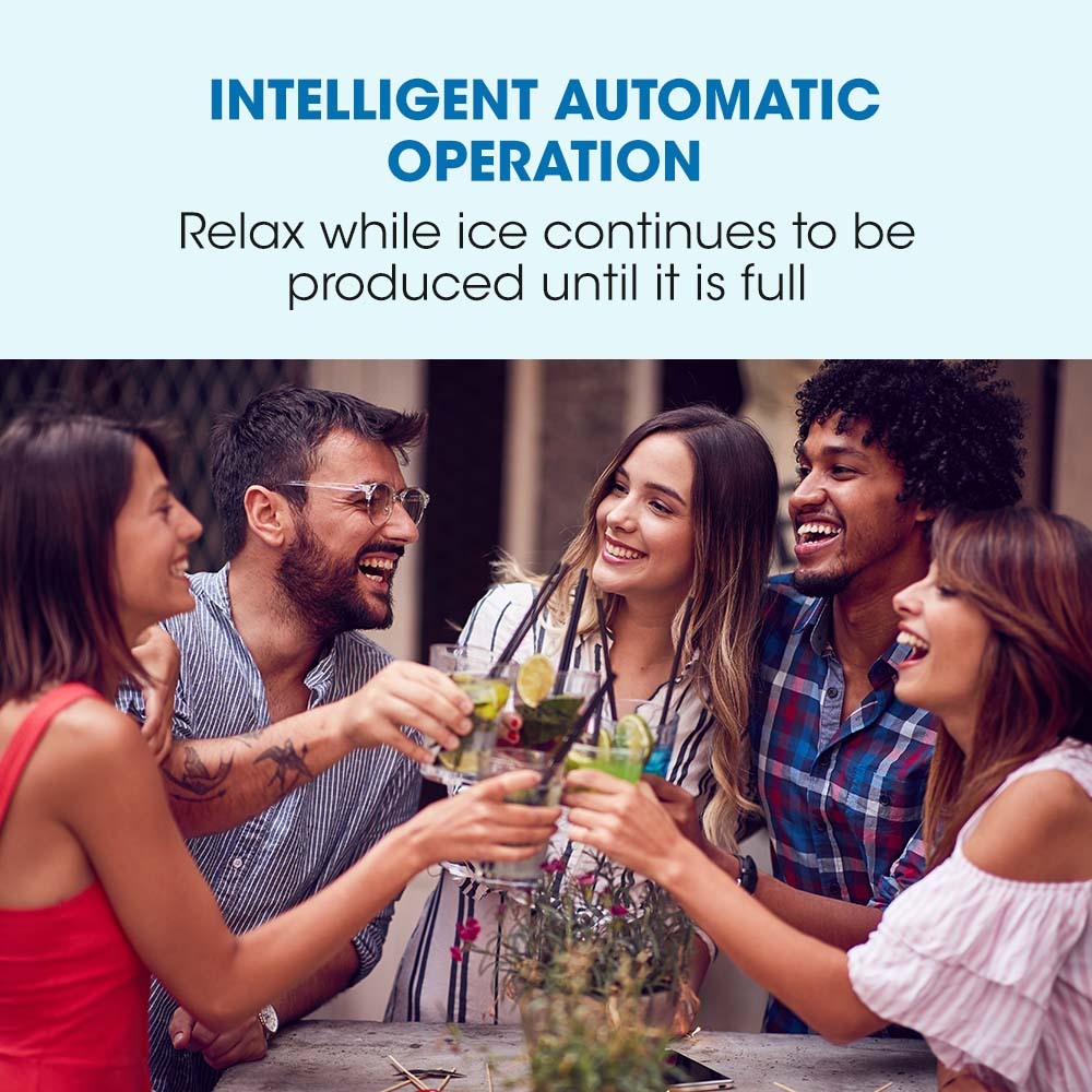 POLYCOOL 2L Electric Ice Cube Maker Portable Automatic Machine w/ Scoop, Silver-Appliances > Kitchen Appliances-PEROZ Accessories