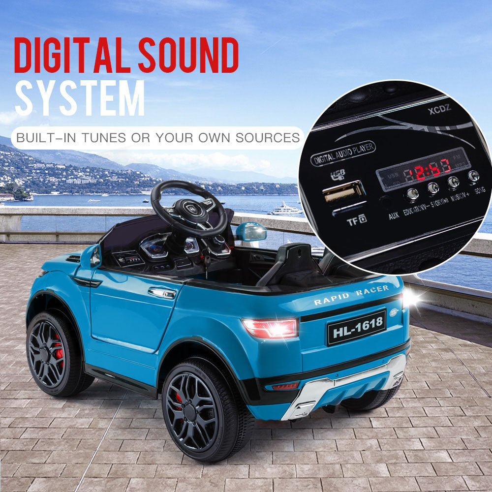 ROVO KIDS Ride-On Car Electric Battery Childrens Toy Powered w/ Remote 12V Blue-Baby & Kids > Ride on Cars, Go-karts & Bikes-PEROZ Accessories