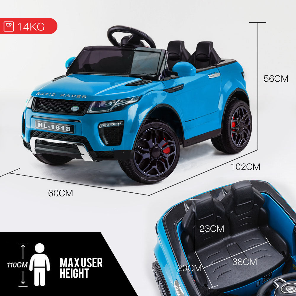 ROVO KIDS Ride-On Car Electric Battery Childrens Toy Powered w/ Remote 12V Blue-Baby & Kids > Ride on Cars, Go-karts & Bikes-PEROZ Accessories