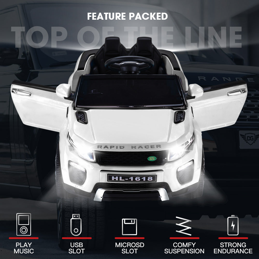 ROVO KIDS Ride-On Car Children Electric Toy w/ Remote Control White 12V-Baby & Kids > Ride on Cars, Go-karts & Bikes-PEROZ Accessories