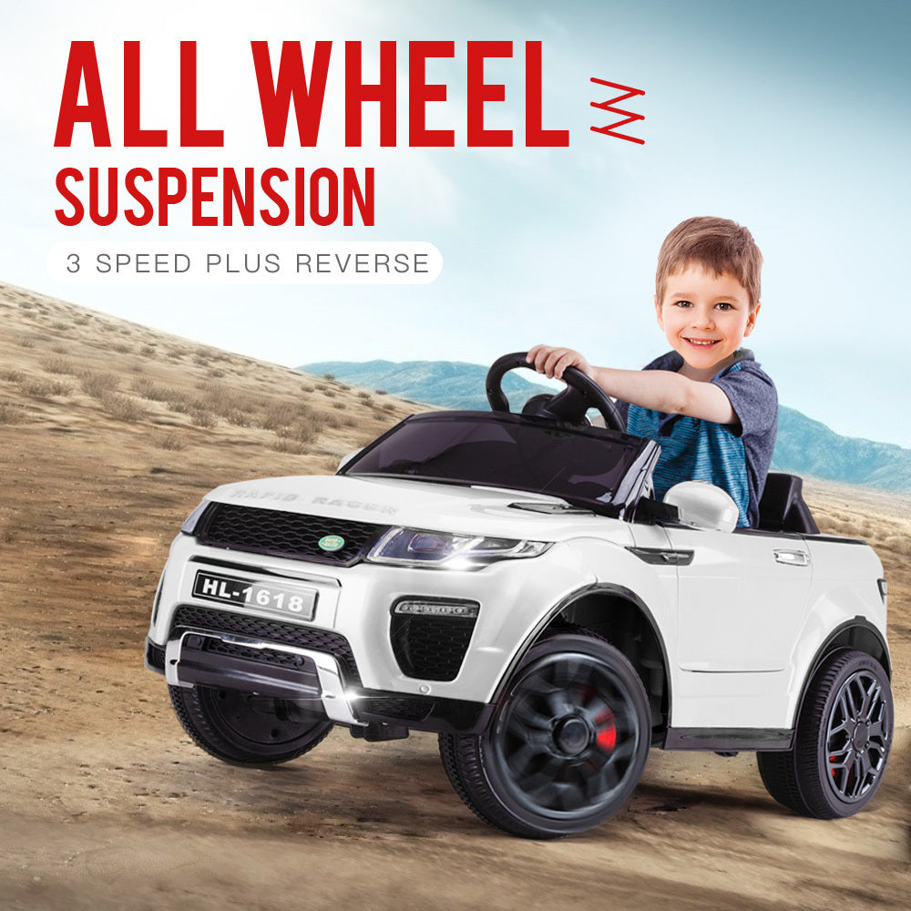 ROVO KIDS Ride-On Car Children Electric Toy w/ Remote Control White 12V-Baby & Kids > Ride on Cars, Go-karts & Bikes-PEROZ Accessories