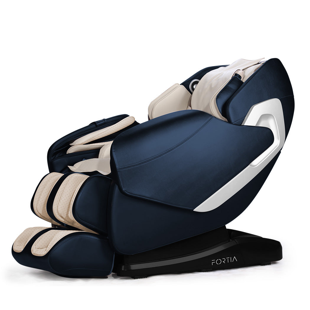 FORTIA Cloud 9 MkII Electric Massage Chair Full Body Zero Gravity with Heat and Bluetooth Navy Blue/Cream-Health & Beauty > Massage-PEROZ Accessories