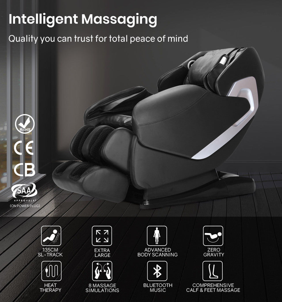 FORTIA Electric Massage Chair Full Body Shiatsu Recliner Zero Gravity Heating Massager, Remote Control-Health & Beauty > Massage-PEROZ Accessories