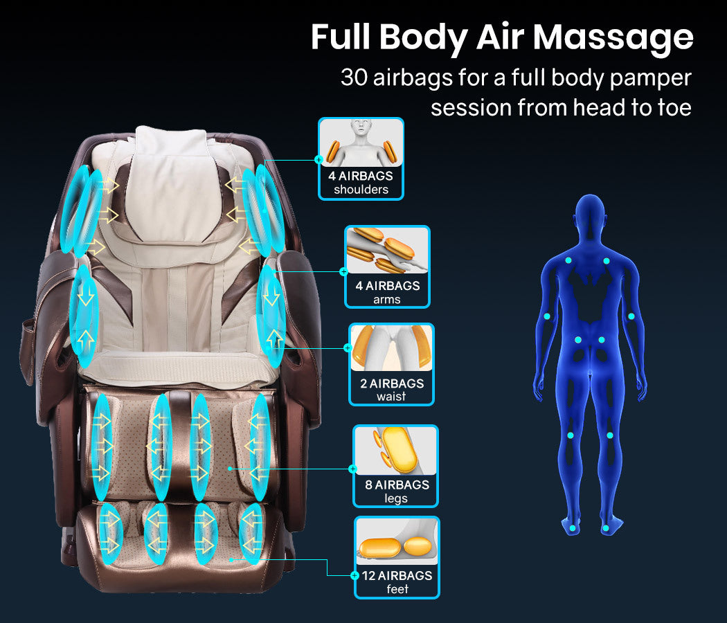 FORTIA Electric Massage Chair Zero Gravity Heating Massager Full Body Shiatsu Recliner, Remote Control-Health & Beauty > Massage-PEROZ Accessories