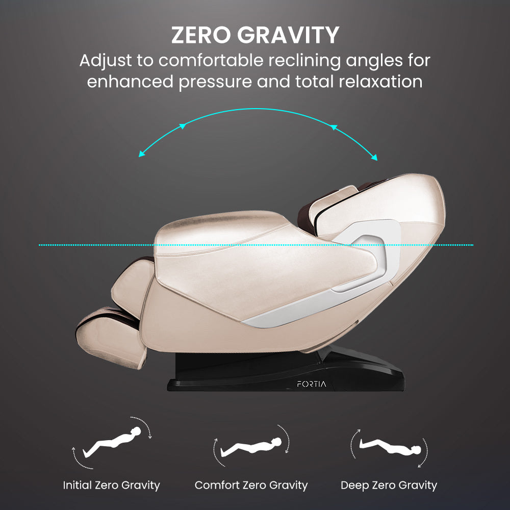 FORTIA Cloud 9 MkII Electric Massage Chair Full Body Zero Gravity with Heat and Bluetooth, Cream/Brown-Health & Beauty > Massage-PEROZ Accessories