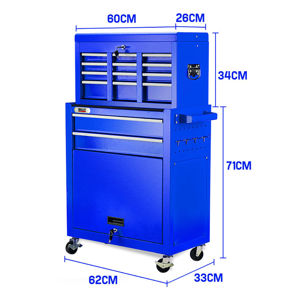 BULLET 8 Drawer Tool Box Cabinet Chest Storage Toolbox Garage Organiser Set-Tools > Tools Storage-PEROZ Accessories