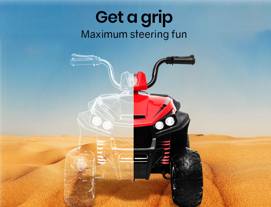 ROVO KIDS Electric Ride On ATV Quad Bike Battery Powered, Red and Black-Baby & Kids > Ride on Cars, Go-karts & Bikes-PEROZ Accessories
