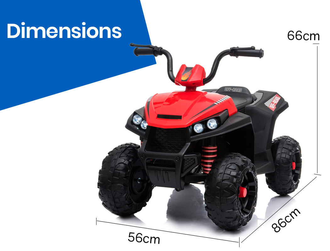 ROVO KIDS Electric Ride On ATV Quad Bike Battery Powered, Red and Black-Baby & Kids > Ride on Cars, Go-karts & Bikes-PEROZ Accessories