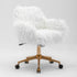 Fluffy Office Chair Faux Fur Modern Swivel Desk Chair for Women And Girls-White-Furniture > Office-PEROZ Accessories
