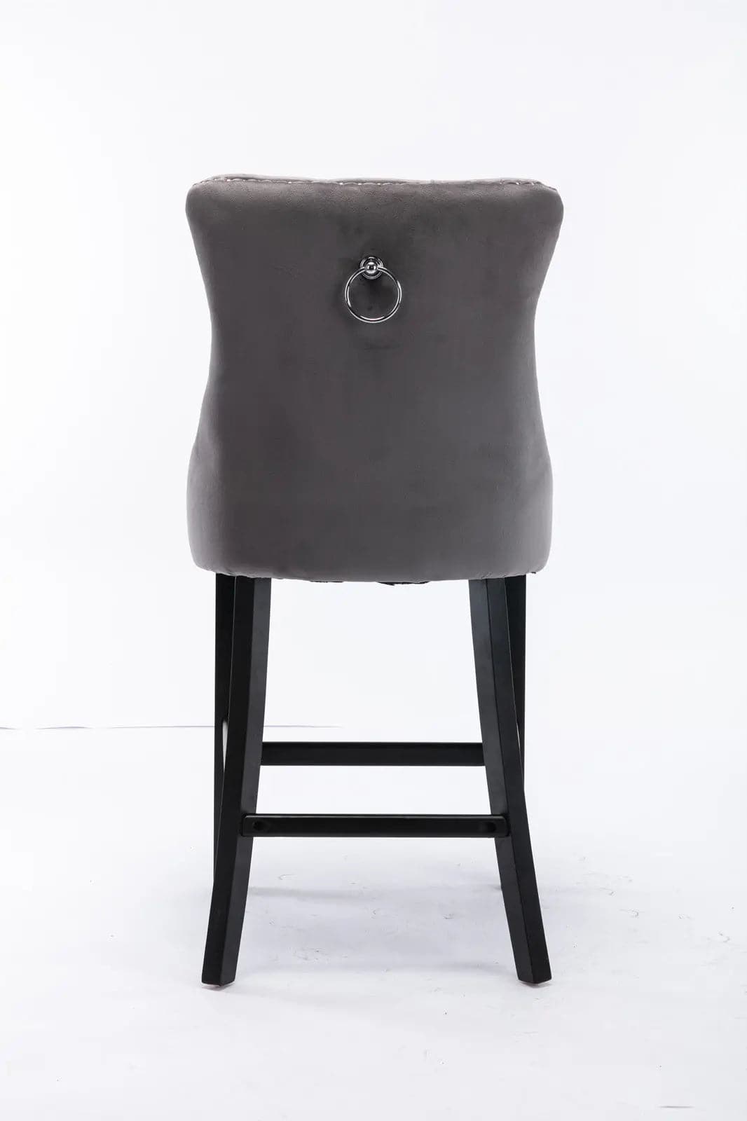 6X Velvet Bar Stools with Studs Trim Wooden Legs Tufted Dining Chairs Kitchen-Furniture > Bar Stools & Chairs-PEROZ Accessories