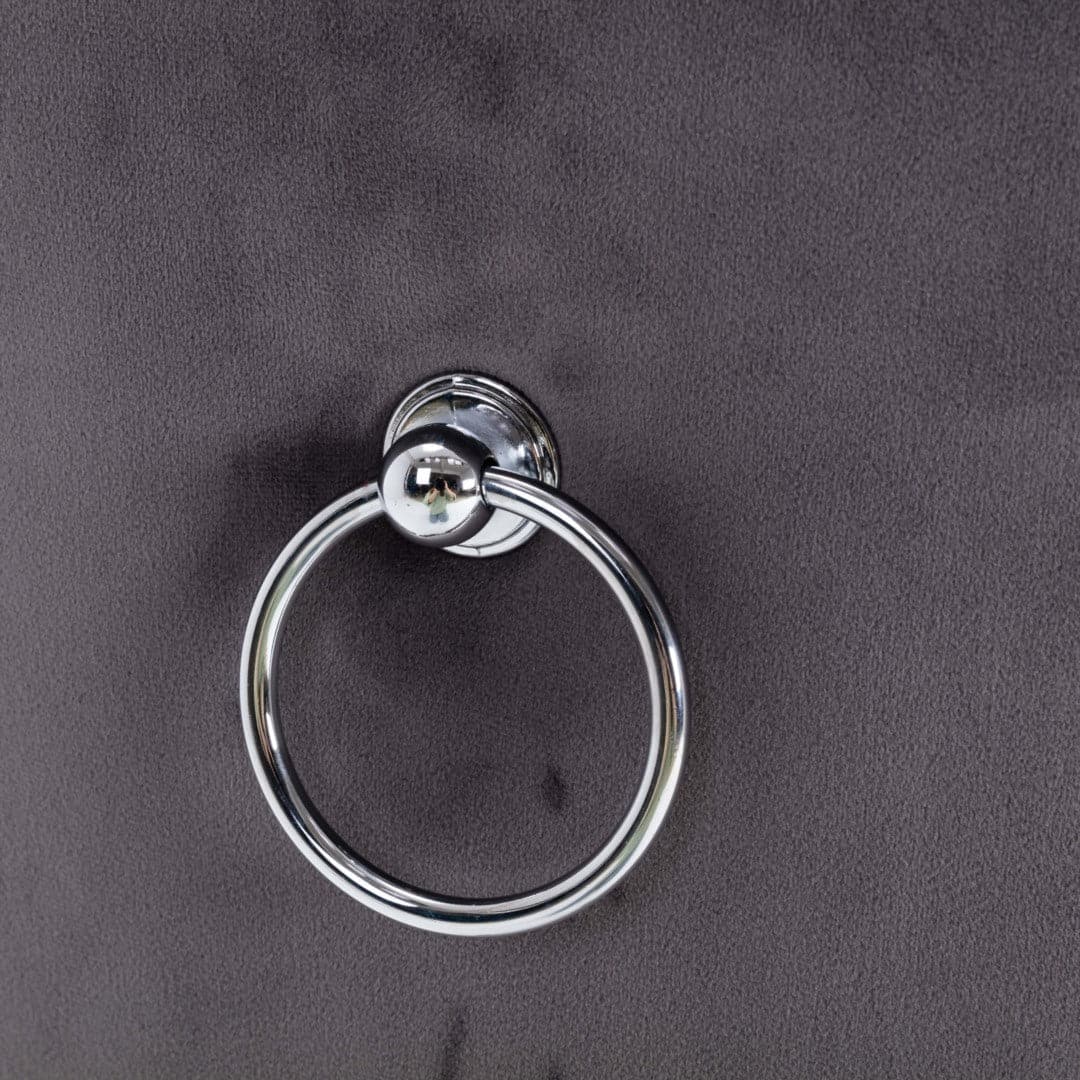 6x Velvet Dining Chairs Upholstered Tufted Kithcen Chair with Solid Wood Legs Stud Trim and Ring-Gray-Furniture > Bar Stools & Chairs-PEROZ Accessories