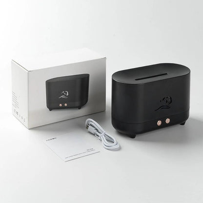 GOMINIMO Flame Humidifier Wind 225ml Black GO-AD-103-HGJ-Appliances &gt; Aroma Diffusers &amp; Humidifiers-PEROZ Accessories