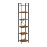 VASAGLE Narrow Bookcase Small 6-Tiers Bookshelf Industrial Rustic Brown and Black-Bookcases & Shelves-PEROZ Accessories