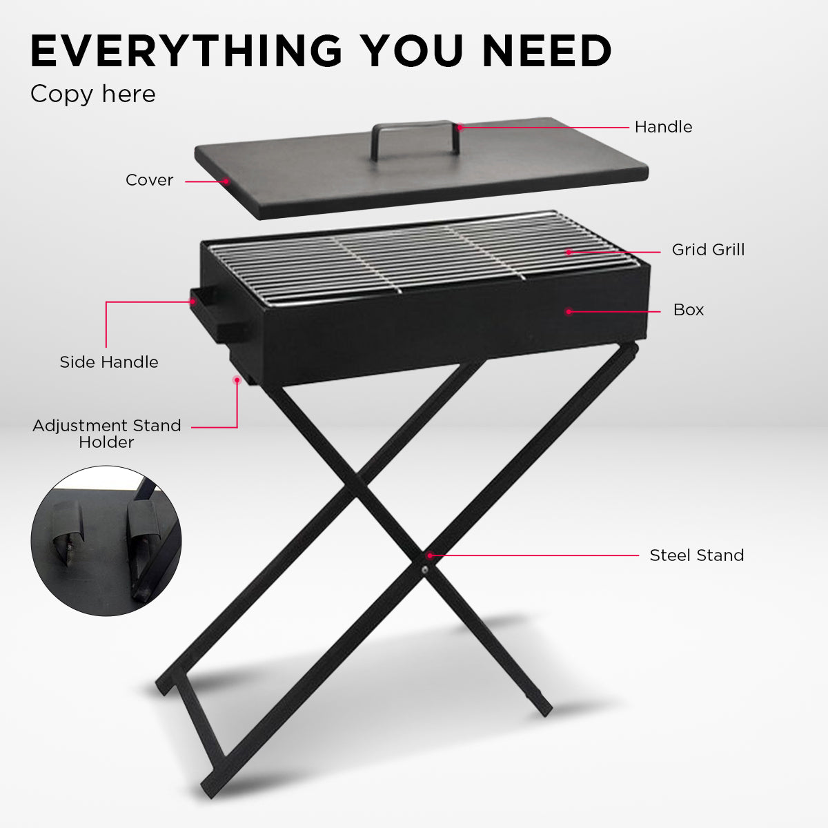 Wallaroo Charcoal BBQ Grill - Adjustable Height-Home & Garden > BBQ-PEROZ Accessories