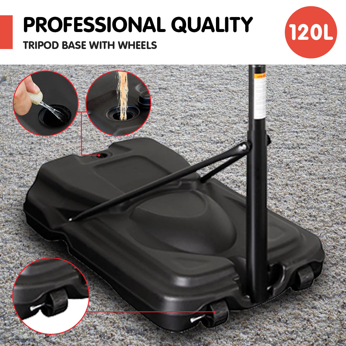 Kahuna Height-Adjustable Basketball Portable Hoop for Kids and Adults-Sports & Fitness > Basketball & Accessories-PEROZ Accessories