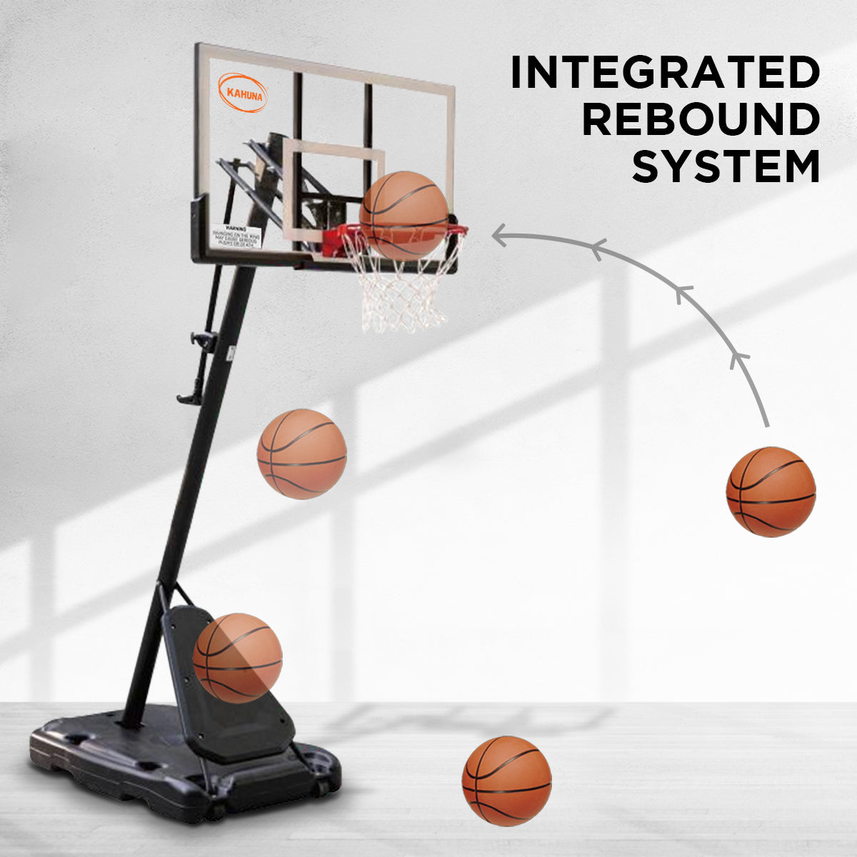 Kahuna Portable Basketball Hoop System 2.3 to 3.05m for Kids & Adults-Sports & Fitness > Basketball & Accessories-PEROZ Accessories