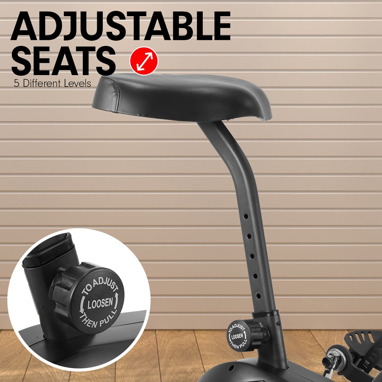 Powertrain Air Resistance Fan Exercise Bike Cardio - Black-Sports & Fitness > Bikes & Accessories-PEROZ Accessories