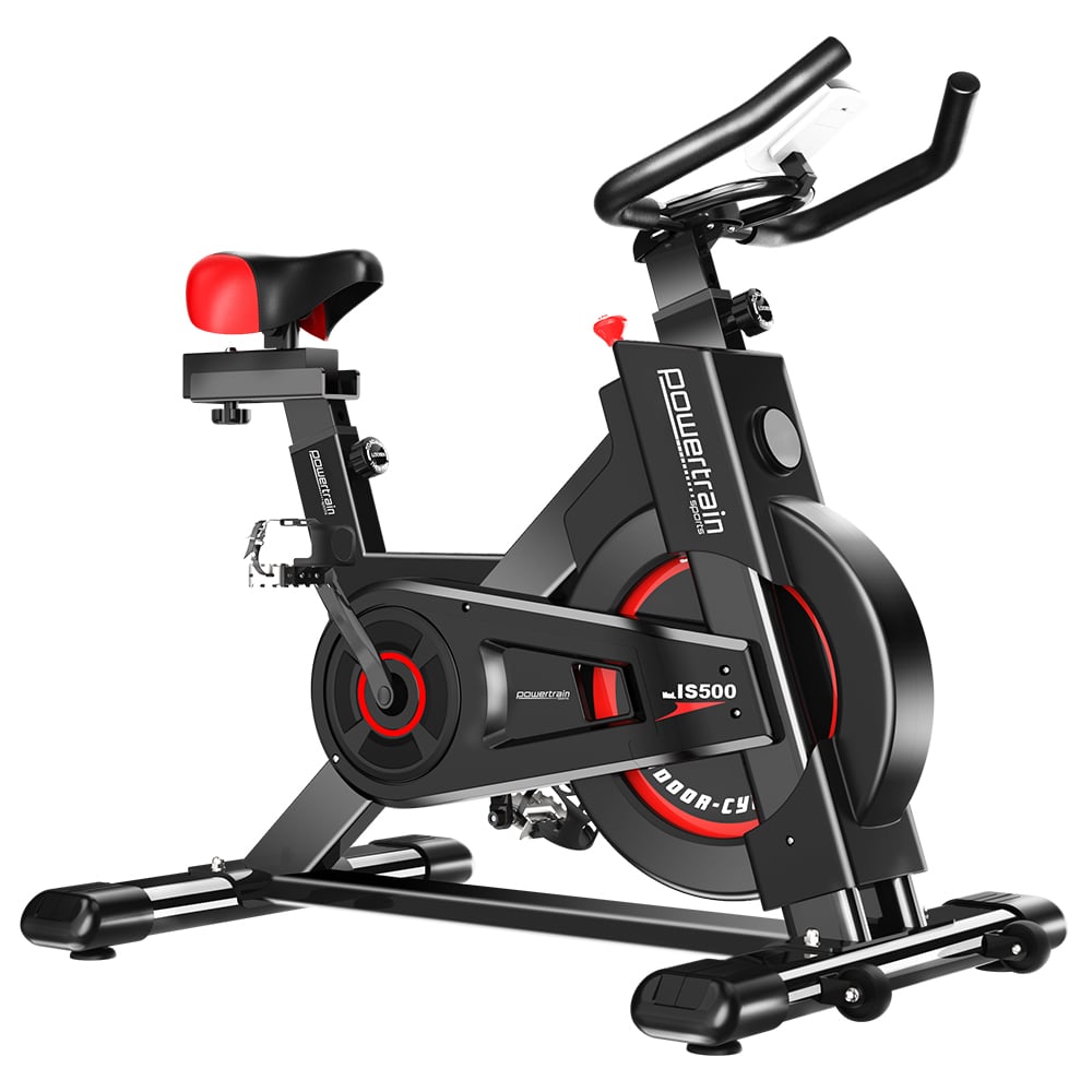 Powertrain IS-500 Heavy-Duty Exercise Spin Bike Electroplated - Black-Sports & Fitness > Bikes & Accessories-PEROZ Accessories