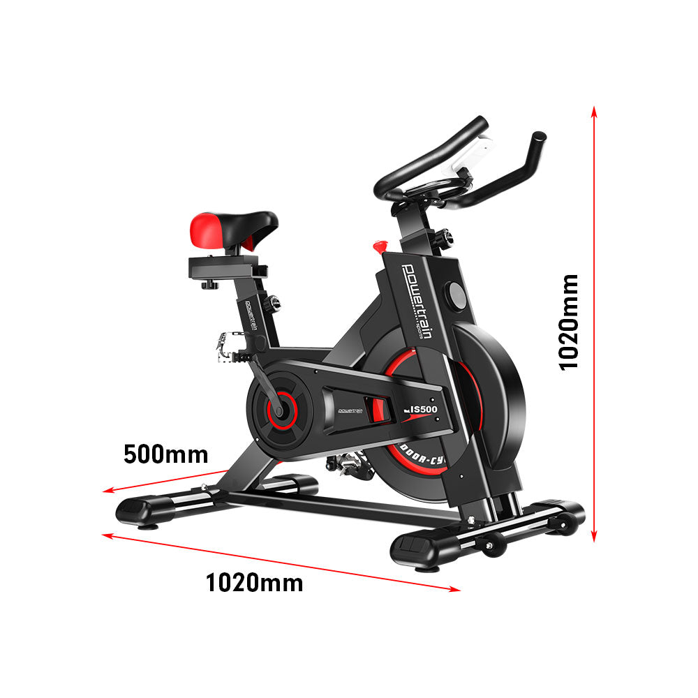 Powertrain IS-500 Heavy-Duty Exercise Spin Bike Electroplated - Black-Sports & Fitness > Bikes & Accessories-PEROZ Accessories