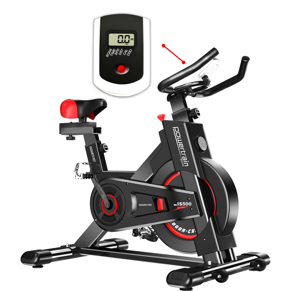 Powertrain IS-500 Heavy-Duty Exercise Spin Bike Electroplated - Black-Sports & Fitness > Bikes & Accessories-PEROZ Accessories