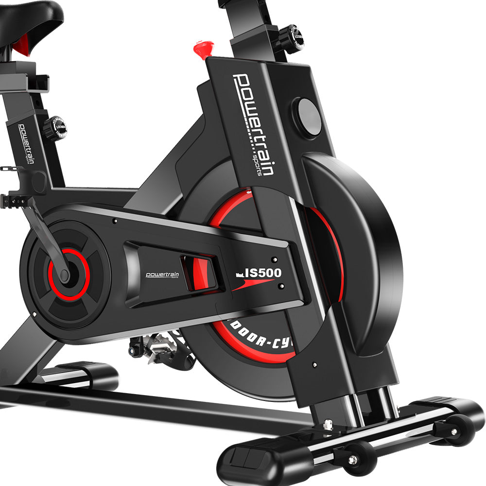 Powertrain IS-500 Heavy-Duty Exercise Spin Bike Electroplated - Black-Sports & Fitness > Bikes & Accessories-PEROZ Accessories
