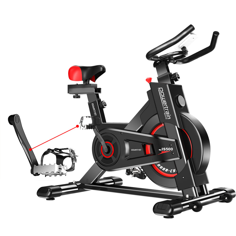 Powertrain IS-500 Heavy-Duty Exercise Spin Bike Electroplated - Black-Sports & Fitness > Bikes & Accessories-PEROZ Accessories