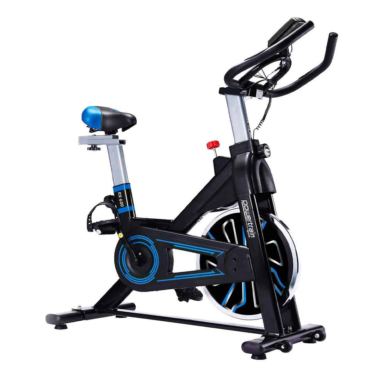 PowerTrain RX-600 Exercise Spin Bike Cardio Cycle - Blue-Sports & Fitness > Bikes & Accessories-PEROZ Accessories