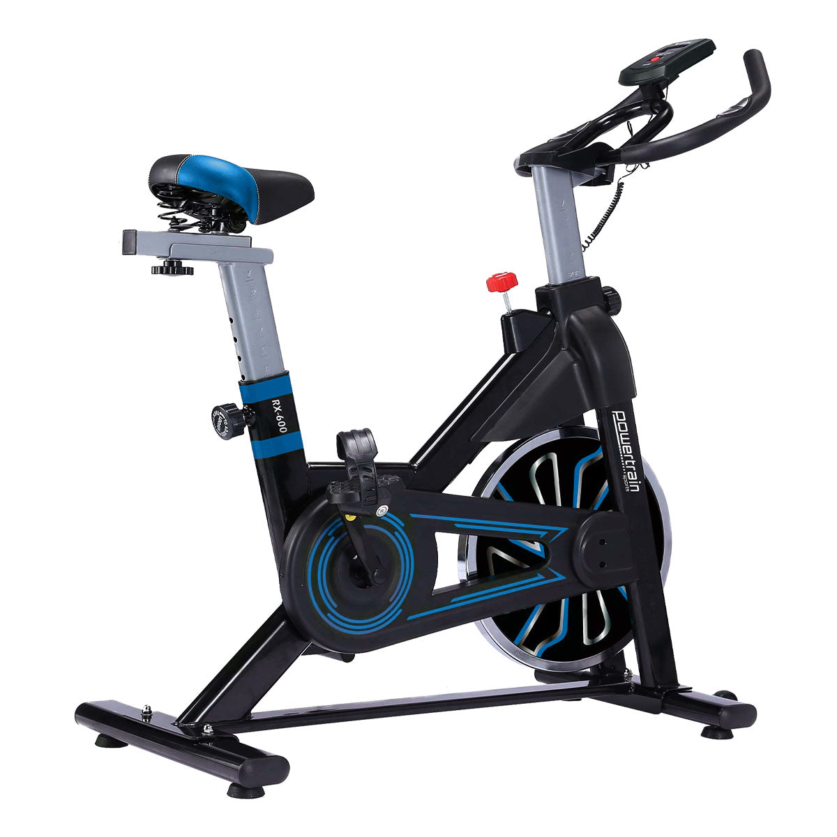 PowerTrain RX-600 Exercise Spin Bike Cardio Cycle - Blue-Sports & Fitness > Bikes & Accessories-PEROZ Accessories
