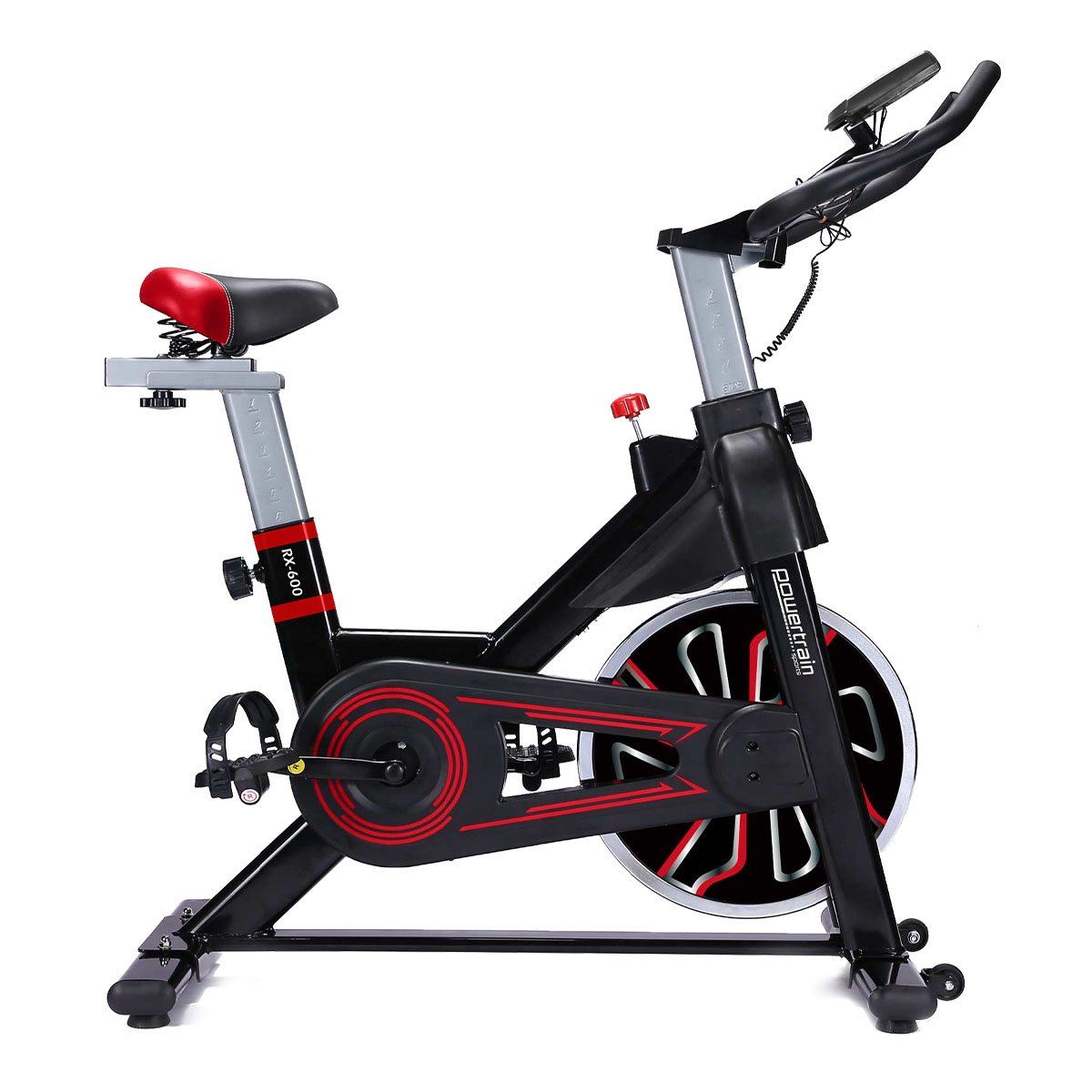Powertrain RX-600 Exercise Spin Bike Cardio Cycle - Red-Sports & Fitness > Bikes & Accessories-PEROZ Accessories