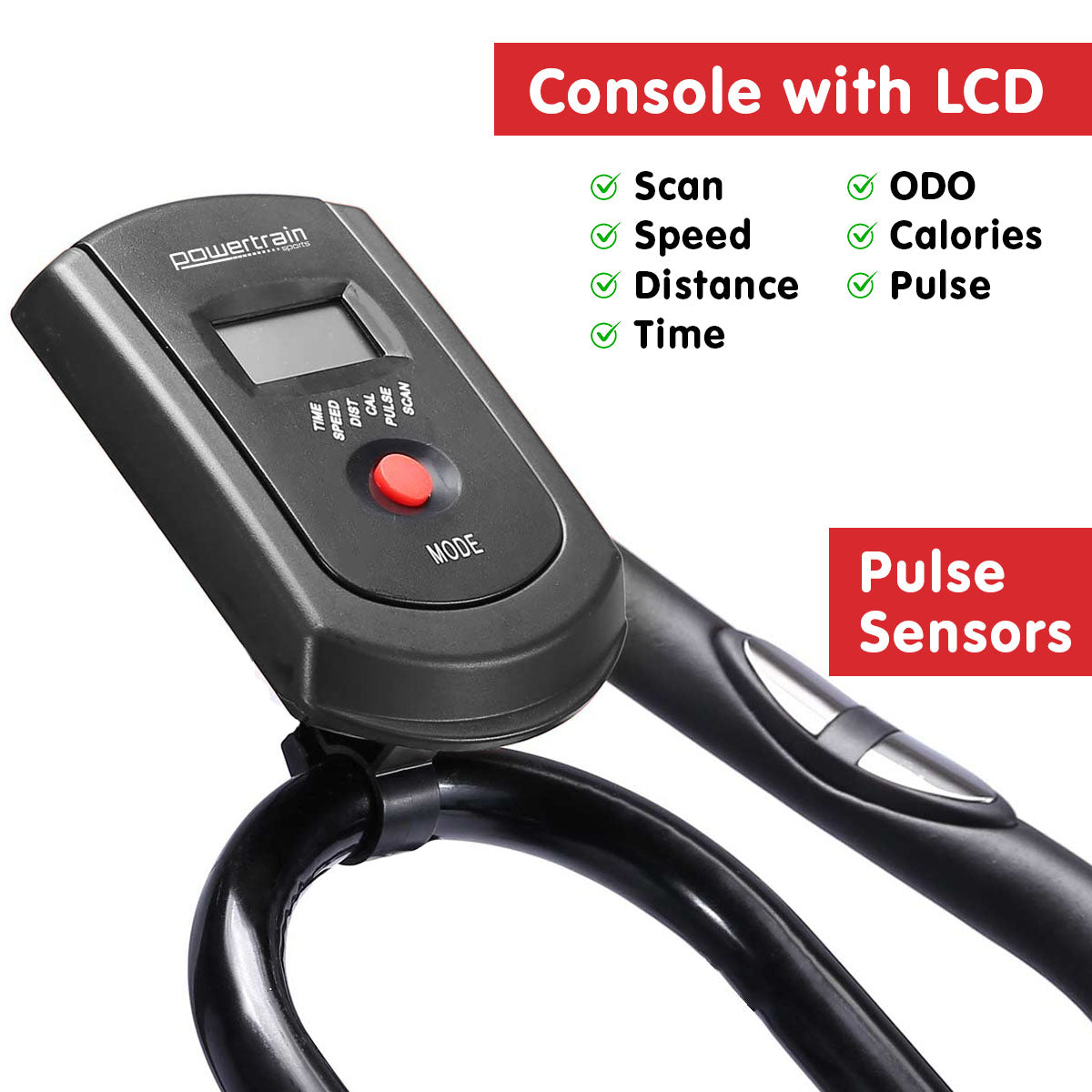 Powertrain RX-600 Exercise Spin Bike Cardio Cycle - Red-Sports & Fitness > Bikes & Accessories-PEROZ Accessories