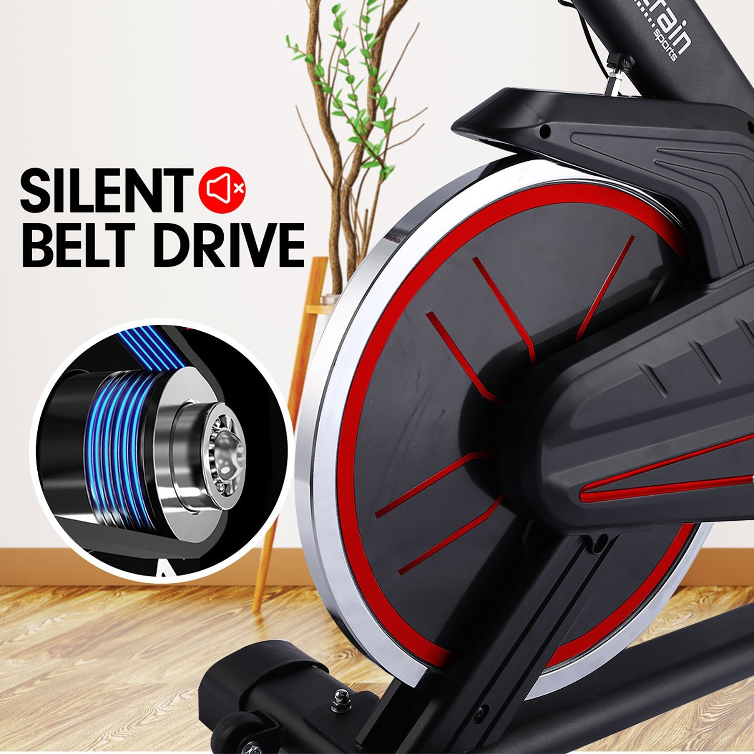 Powertrain RX-200 Exercise Spin Bike Cardio Cycling - Red-Sports & Fitness > Bikes & Accessories-PEROZ Accessories