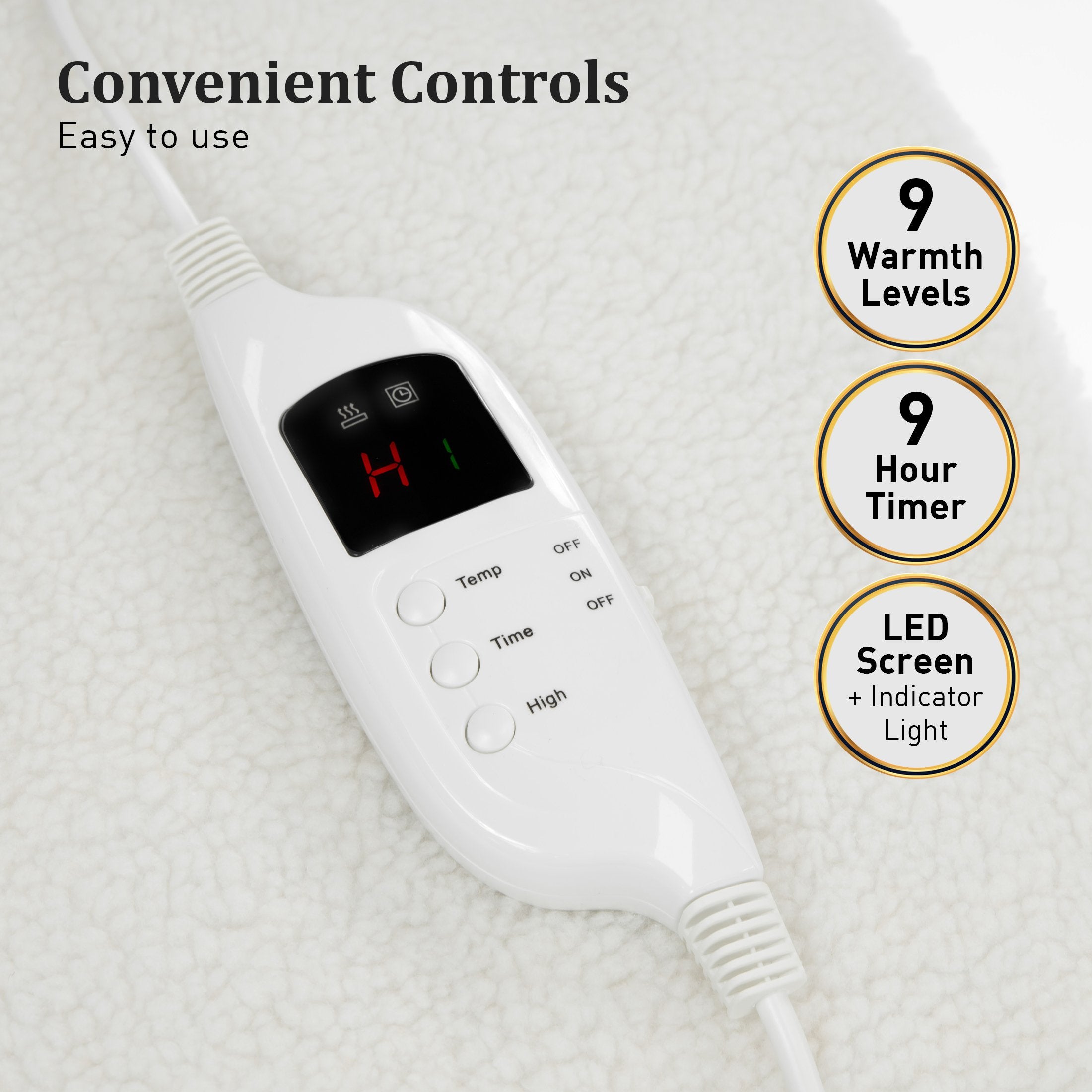 Laura Hill Heated Electric Blanket Fitted Fleece Underlay Throw Single-Electric Throw Blanket-PEROZ Accessories