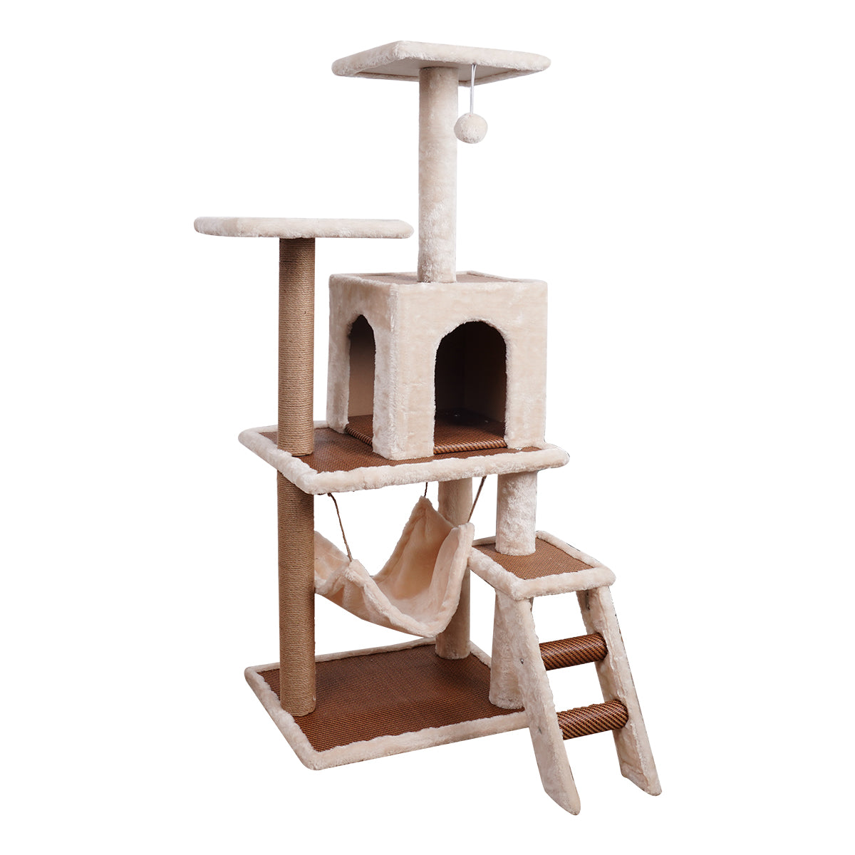 Furtastic 125cm Cat Tree Scratching Post - Beige-Cat Trees-PEROZ Accessories