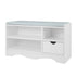 Sarantino Shoe Rack Cabinet Organiser Grey Cushion Stool Bench - 80 X 30 X 45 - White-Furniture > Living Room-PEROZ Accessories