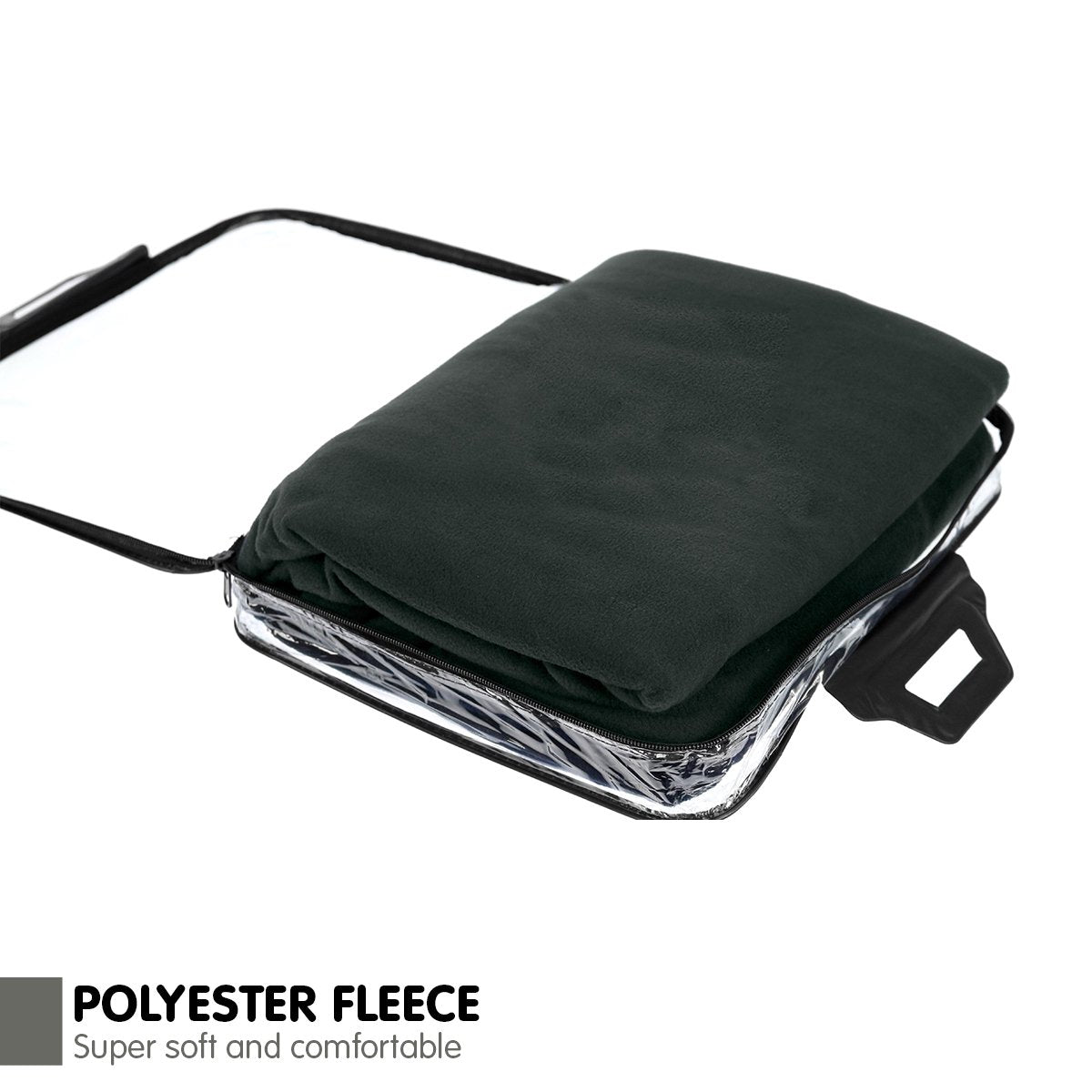 Laura Hill Heated Electric Car Blanket 150x110cm 12v - Black-Electric Throw Blanket-PEROZ Accessories