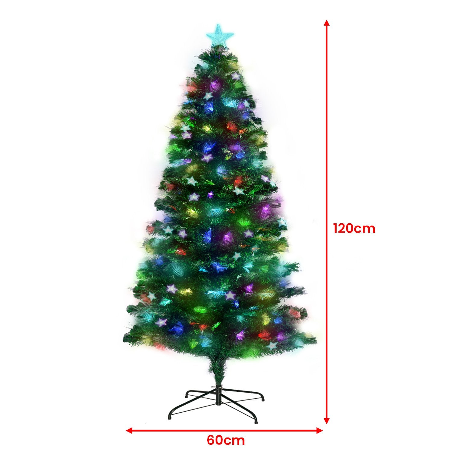 Christabelle 1.2m Enchanted Pre Lit Fibre Optic Christmas Tree Stars Xmas Decor-Occasions > Christmas-PEROZ Accessories