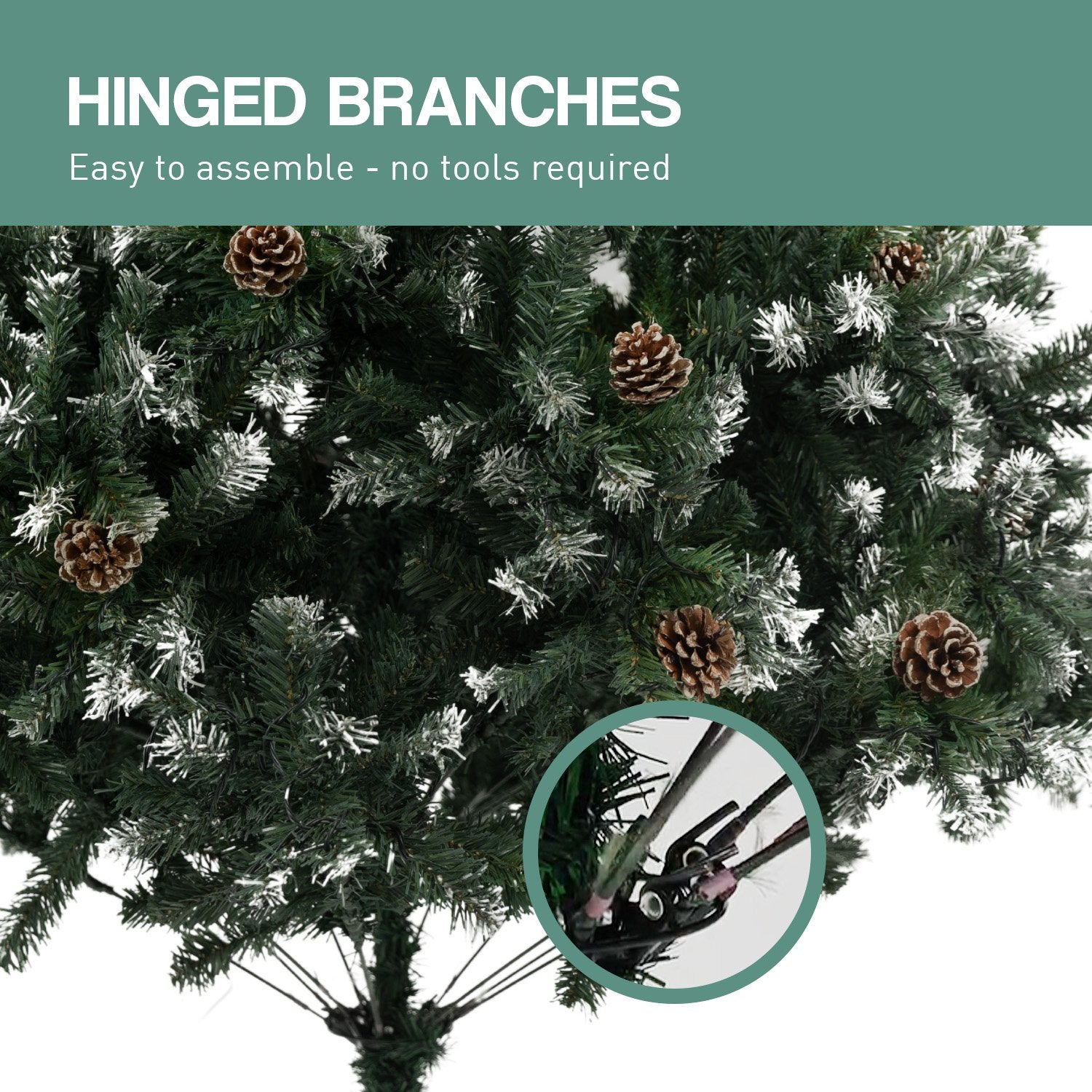 Christabelle 2.7m Pre Lit LED Christmas Tree Decor with Pine Cones Xmas Decorations-Occasions > Christmas-PEROZ Accessories