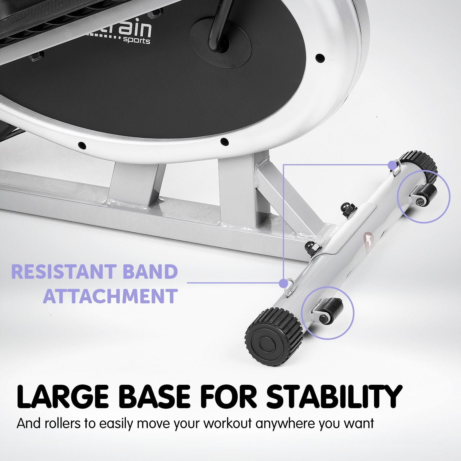 Powertrain 3-in-1 Elliptical Cross Trainer Exercise Bike with Resistance Bands-Sports & Fitness > Bikes & Accessories-PEROZ Accessories