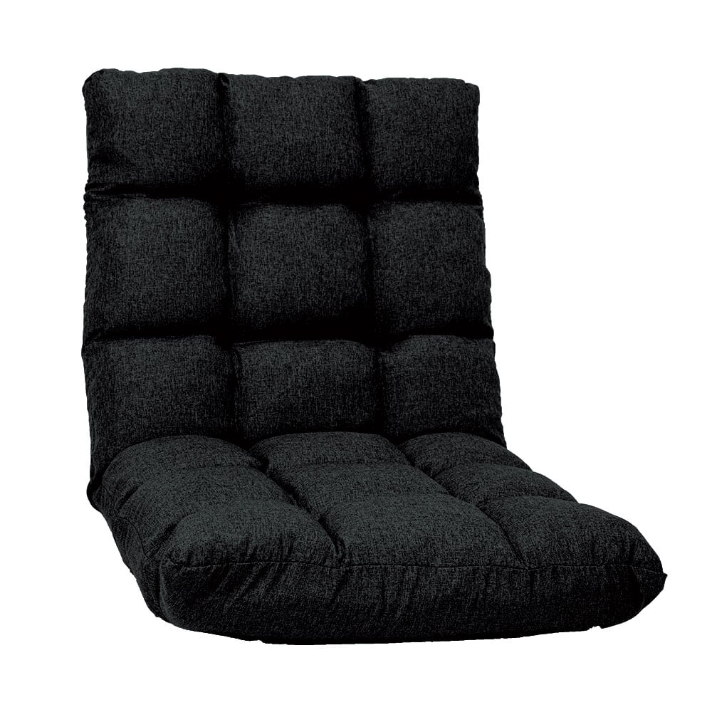 Sarantino Adjustable Floor Gaming Lounge Faux Linen Chair Sofa 100 X 50 X 12cm Black-Furniture > Living Room-PEROZ Accessories