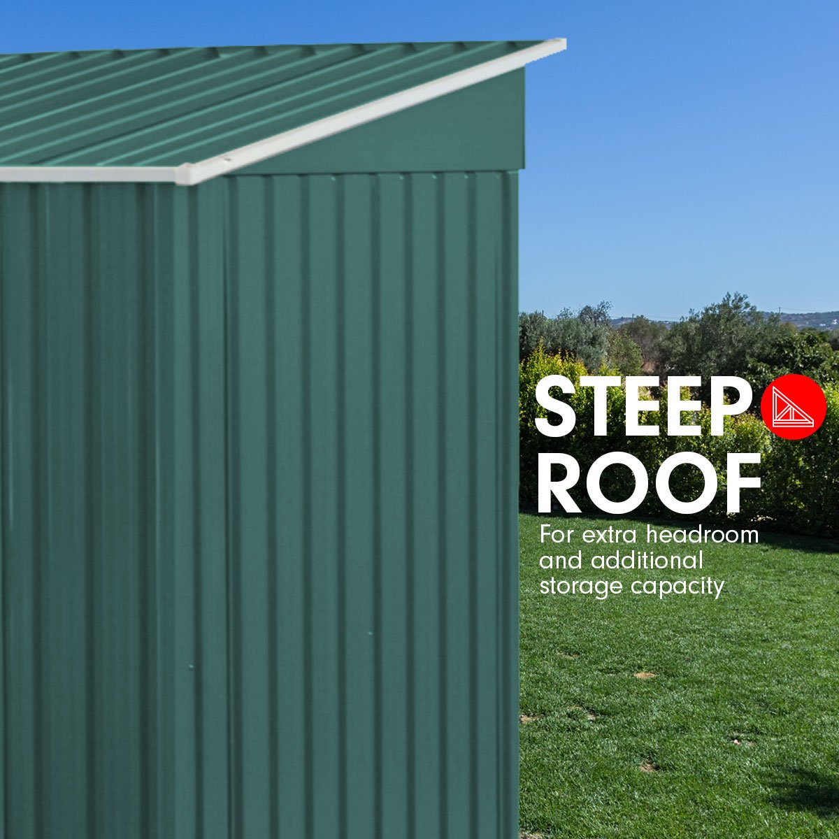 Wallaroo Garden Shed Flat 4ft x 6ft Outdoor Storage Shelter - Green-Home & Garden > Storage-PEROZ Accessories