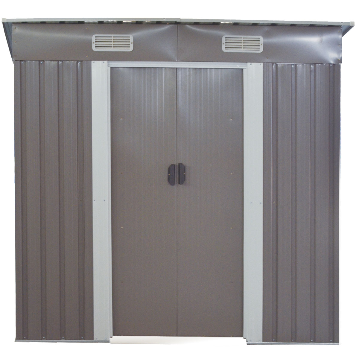 Wallaroo Garden Shed Flat 4ft x 6ft Outdoor Storage Shelter - Grey-Home & Garden > Storage-PEROZ Accessories